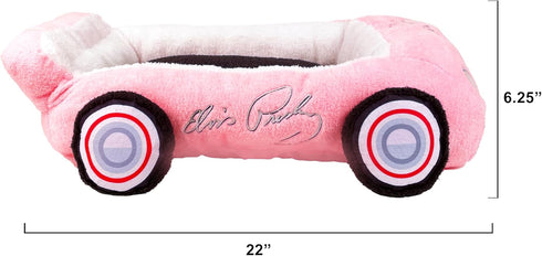 Elvis-Themed Plush Car Pet Bed for Cats - Pink with Musical Pillows
