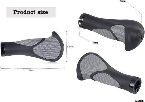 MUYDZ 1 Pair Bike Grips with Rubber Ergonomic Antislip Handlebar Grips for Road and Mountain Bicycle