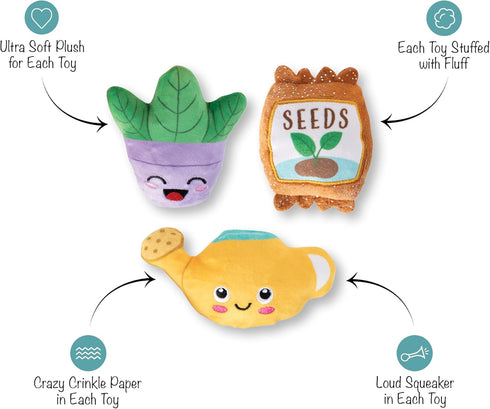 Fringe Studio Plush Dog Toy Set, Just Add Water, Small 3 Piece Set, Pet Shop Collection (662057)
