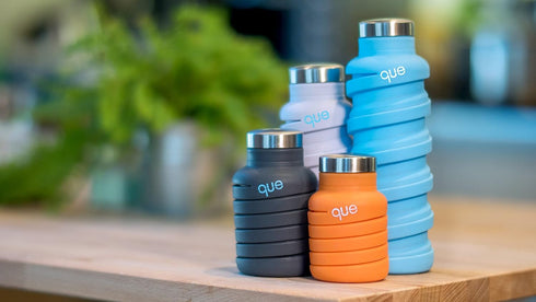 que Bottle, Fashionable & Collapsible 12oz Water Bottle, Glacier White