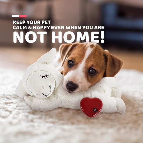ALL FOR PAWS Heartbeat Dog Toy with Warm Bag for Puppy Anxiety Relief & Sleep Aid, Heartbeat Stuffed Animal Dog Toy