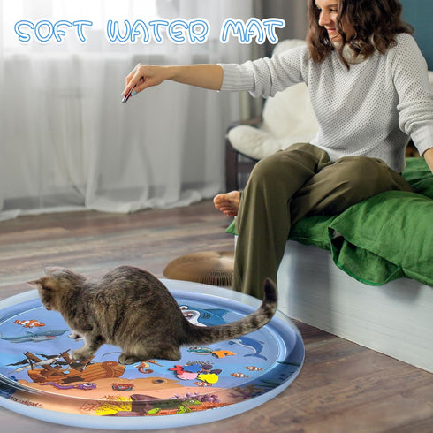39 Sensor Water Playmat, Thickened Water Sensor Play Mat for Cats Dog, Thickened Sensory Water Play Mat for Cats