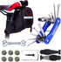 YBEKI Bike Repair Tool Kits - 10 in 1 Bicycle Tool Set with Saddle Bag and Multi-tool Chain Tool (Blue)