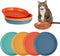 8 Pcs Cat Food Dish, 5.9 Inch Shallow Wide Flat Bowl, Whisker Friendly Colorful Dishes for Kittens
