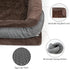 Large Brown Orthopedic Dog Bed, Waterproof with Removable Cover, 4-Sides Removable Bolster Soft Sofa Bed, Washable