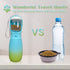Travel Dog Water Bottles, Portable Dog Water Bowl Dispenser for Small Medium Large Dogs, 19Oz, Blue & Green
