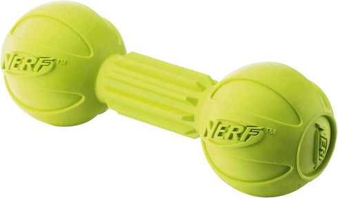 Nerf Dog Rubber Chew Barbell Dog Toy, 7.5 Inches, Lightweight, Durable, Water Resistant for Medium/Large Breeds