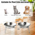 Elevated Cat Bowls, 5.9 Inch Wide Stainless Steel Food Bowls with Metal Stand, Raised Dish for Cats & Kittens, Whisker
