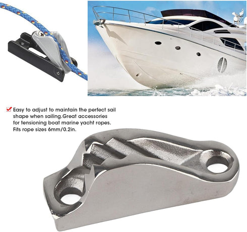 KIMISS Stainless Steel Rope Cleat, Boat Clam Cleat Rope Line Clamp Jam Grip Boat Hardware Parts Sailing Kayak Marine Accessories by KIMISS