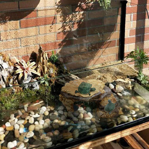 kathson Resin Basking Platform for Turtles, Tortoise Climbing Ramp, Reptile Hides, Aquarium Decorations for Lizards