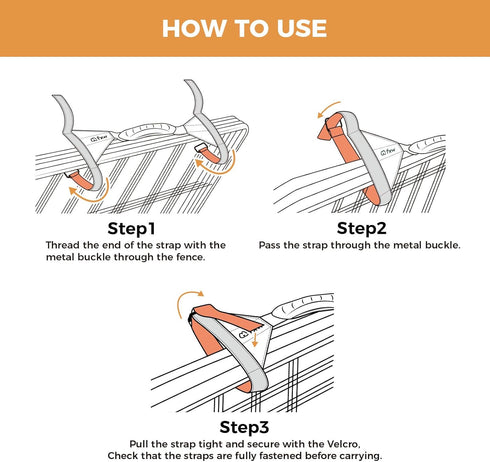 FXW Easy-Carry Straps for 8-Panel Dog Playpen, Designed for RV Trips, Orange