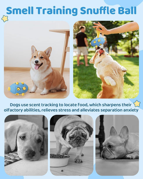Interactive Dog Toy with Natural Rubber Soccer Design, Dental Care, Pet Energy Relief Brain Teaser Toy, Activity