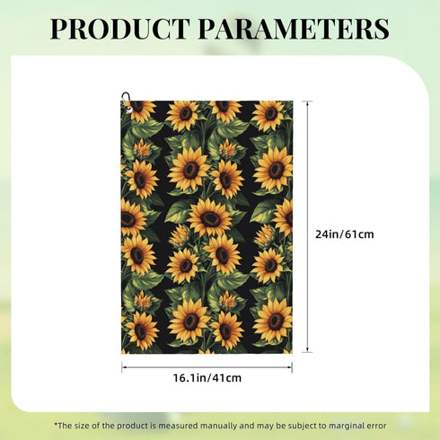 Vendhui Bouquet of Yellow Sunflowers Premium Golf Towel, Prints Towel Golf Carts Or Clubs Accessories Golfers Gifts