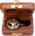 Brass Nautical Compass with Wooden Case - Antique Brass & Copper Sundial Compass for Camping, Hiking, Touring