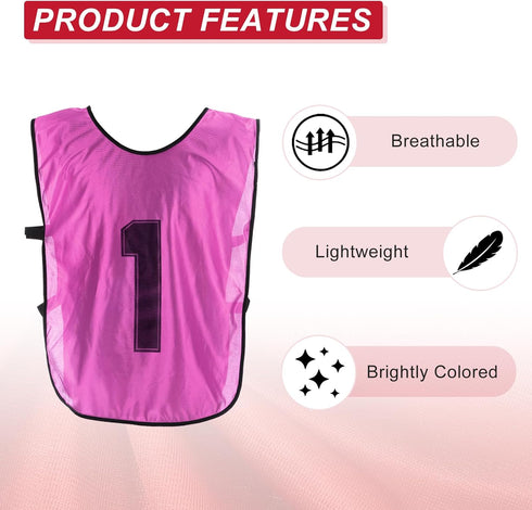 Reversible Youth Soccer Training Pinnies - Numbered Practice Vests
