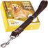Short Leather Dog Leash, 12" Length x 1" Wide, Traffic Dog Leash for Medium, Large and Extra-Large Breeds