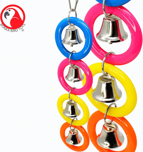 Bonka Bird Toys 945 4 Ring A Ding Toy for African Grey, Budgie, Parakeet, Cockatiel