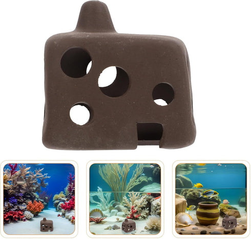 SHINEOFI 3pcs Aquarium Fish and Shrimp Hiding House Ceramic Breeding Cave Fish Tank Shelter Decor for Betta and Cichlid
