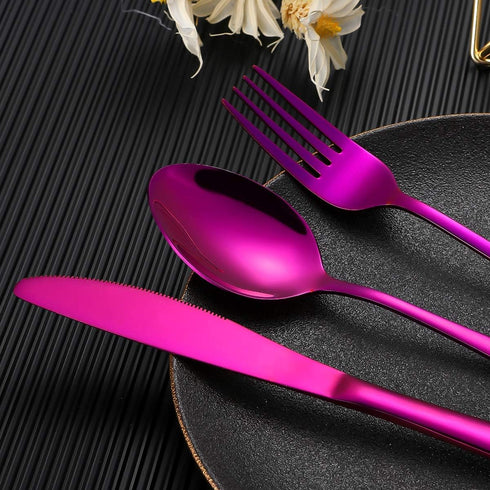 Travel Utensils Reusable Silverware Set - Portable Cutlery Set with Waterproof Carrying Case for Lunch Boxes