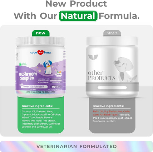 Q10. Turkey Tail Mushroom for Dogs - Mushroom Complex for Lumps and Bumps - Reishi, Cordyceps, Lion's Mane, Turkey