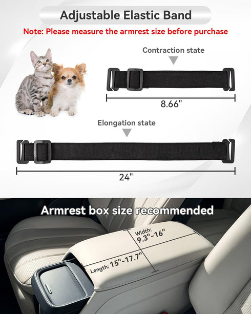 8 Lbs PETSFIT Center Console Dog Car Seat with Safe Protection Hooks, Pet Car Seat with Upgraded Safety Tethers