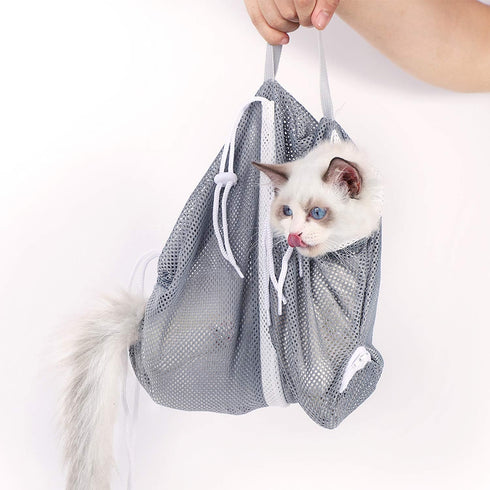 YLONG Cat Bathing/Grooming Bag, Anti-Bite and Anti-Scratch Restraint Shower Bag for Bathing, Nail Trimming, Green