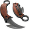 Pocket Karambit Knife with Wood Handle Clip, 440C Steel Sharp Raptor Claw Blade for Camping EDC