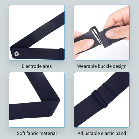 Heart Rate Monitor Chest Strap Replacement Belt for Polar H10 H9 H7 H1 Wahoo Tickr Garmin HRM Black Standard