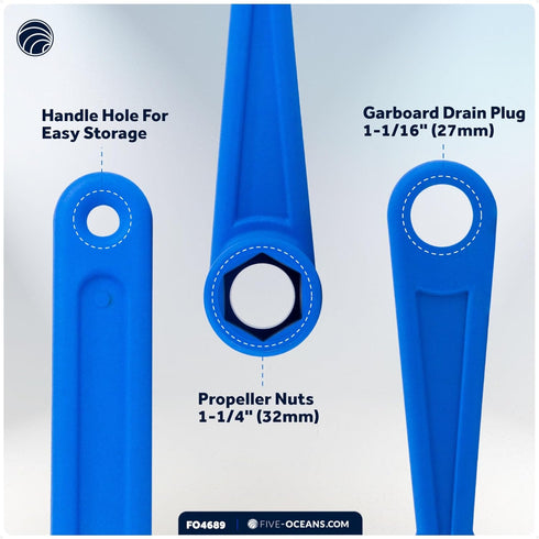 Five Oceans Universal Prop Wrench Kit, Multiple Sockets for Outboards and Stern Drives, Ideal for Boats