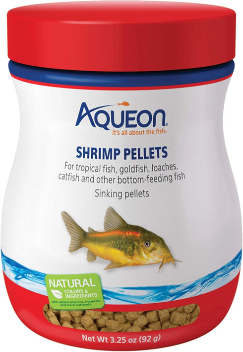 Aqueon Shrimp Pellets Sinking Food for Tropical Fish, Goldfish, Loaches, Catfish and