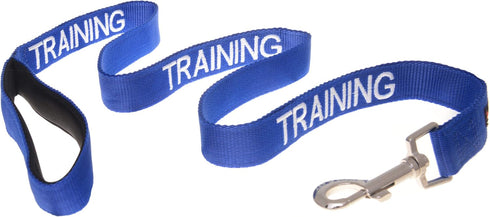 Blue Warning Dog Leash (in Training/Do Not Disturb); Padded 1.8m 6ft Lead