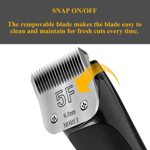 5F Cut Length 1/4”(6.3mm) Detachable Pet Dog Clipper Blades, UltraEdge Series Compatible with Andis & Wahl