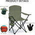 2 Pack 300lbs Folding Camping Chair with Cup Holder & Side Storage Bag Capacity Lightweight High Back Portable