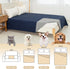 Dog Bed Cover for Pets, Waterproof Bed Covers, Furniture Protector Reusable Changing Pad (Navy Blue + Light Grey,