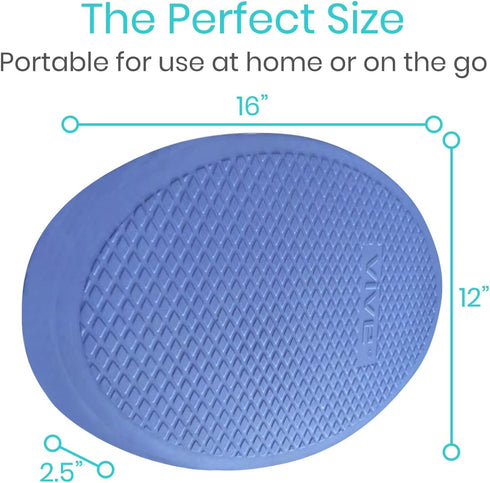 Vive Oval Balance Pad, Wobble Cushion for Physical Therapy, Soft Stability Trainer for Workouts and Yoga