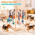 8 Wooden Puppy Play Gym for Small Dogs, Puppy Jungle Gym with Hanging Toys, Wood Frame Indoor Puppy Gym with Dog