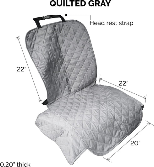 Furhaven Universal Quilted Water-Resistant Car Seat Protector - Gray, One Size