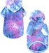 Dog Cotton Tie dye Hoodie Blue Pullover Sweatshirts Soft and Stretch Pets Clothes Hooded for Large Dogs(Blue 2XL)