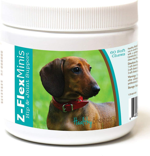 Healthy Breeds Dachshund Z-Flex Minis Hip and Joint Support Soft Chews, 60 Count