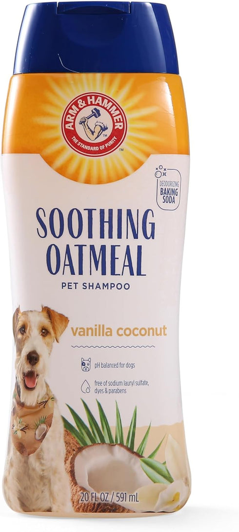 Arm & Hammer for Pets Soothing Oatmeal Pet Shampoo - 20 Ounces Moisturizing Dog Shampoo, Pack of 2