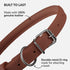 CollarDirect Rolled Leather Dog Collar - Soft Padded Round Puppy Collar, Handmade Genuine Leather for Small Large Cats