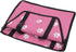 Pet Safety Seat with Oxford Cloth Bear Paw Pattern, Washable Adjustable Strap Carrier Storage Bag for Travel (Pink Paw