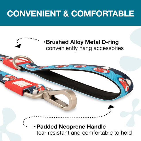 Max & Molly Classic 4 ft Navy Blue Dog Leash - Strong, Padded, Waterproof - Stylish Patterns for Boy & Girl Dogs -