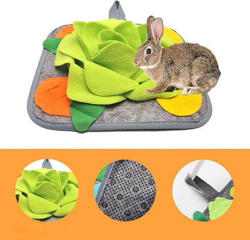 Chinchilla (1 Pack) Rabbit Snuffle Mat Washable Foraging Pad Indoor Enrichment Toys for Small Animal Ferret Bunny