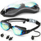 Swim Goggles for Adults, No Leaking Anti Fog UV Protection with Nose Clip and Earplugs for Pool