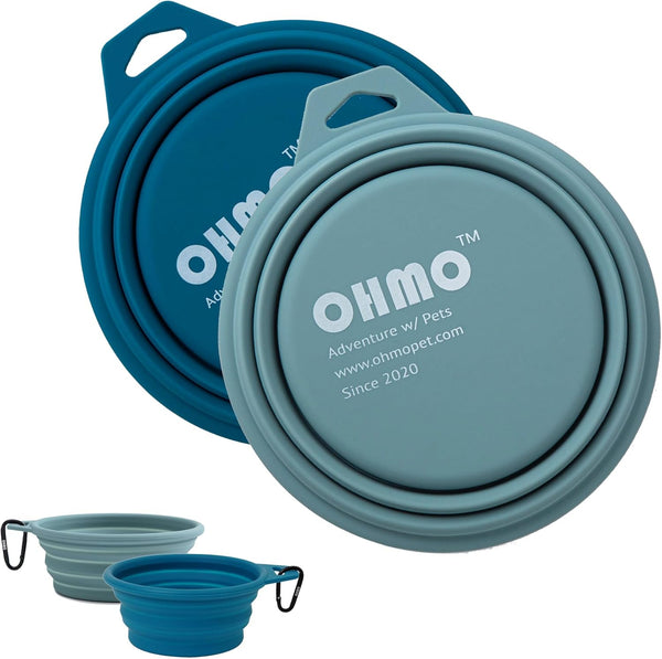 2 Pack Collapsible Dog Bowl, 12oz/400ml Premium Silicone Pet Water Bowls for Cats & Dogs, Portable Travel Bowls