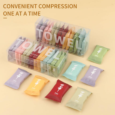 ARPOVIST 28Pcs Compressed Towels,Portable Compressed Towel Tablets,Reusable Thicker Face Towels,Super Absorbent Wash