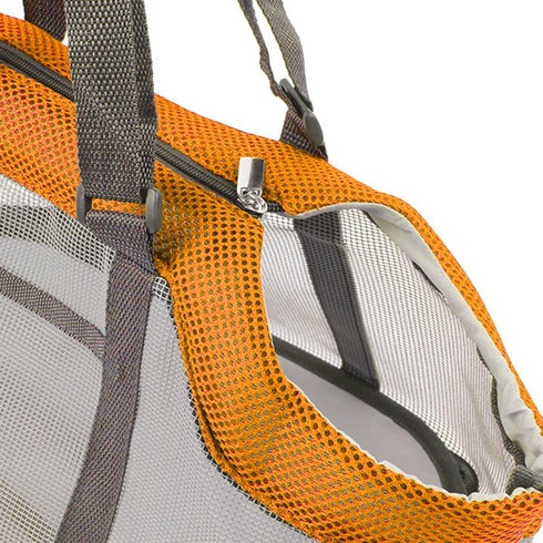 1pc Large Pet Handbag Totes, Mesh Travel Bag, Portable Pet Carrier Bag, Large Puppy Tote in Orange