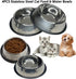 Fhiny 4Pcs Stainless Steel Dog Cat Bowls with Rubber Base, Stackable Non-Slip Dish Plate for Small Medium Animals