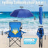 Yuntau 1 Set Beach Chair with Umbrella Foldable Camping Chair Fold up Umbrella with Universal Clamp Large Portable